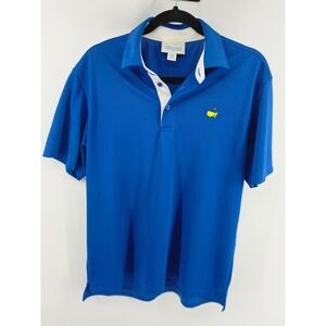 Masters Performance Mens Golf Polo Shirt Blue Short Sleeve Logo Size M RN133979
